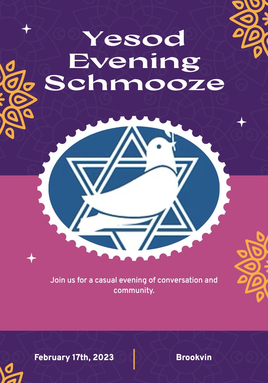 Yesod Evening Schmooze