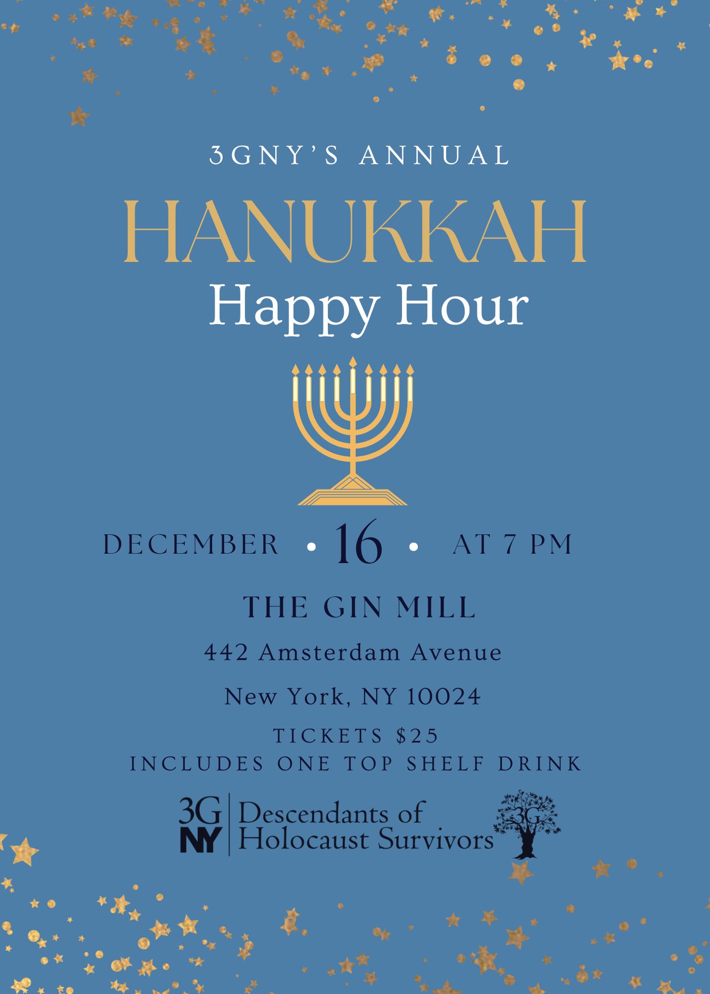 3GNY Annual Hanukkah Happy Hour ๐