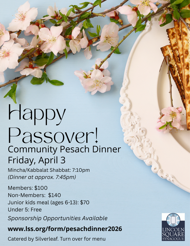 LSS Shabbat Chol Hamoed Pesach Dinner