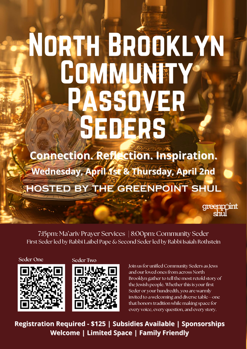 Passover Seders in North Brooklyn