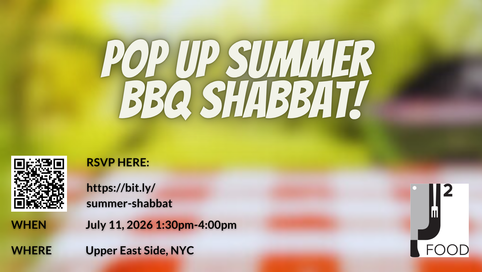 Pop Up Summer BBQ Shabbat