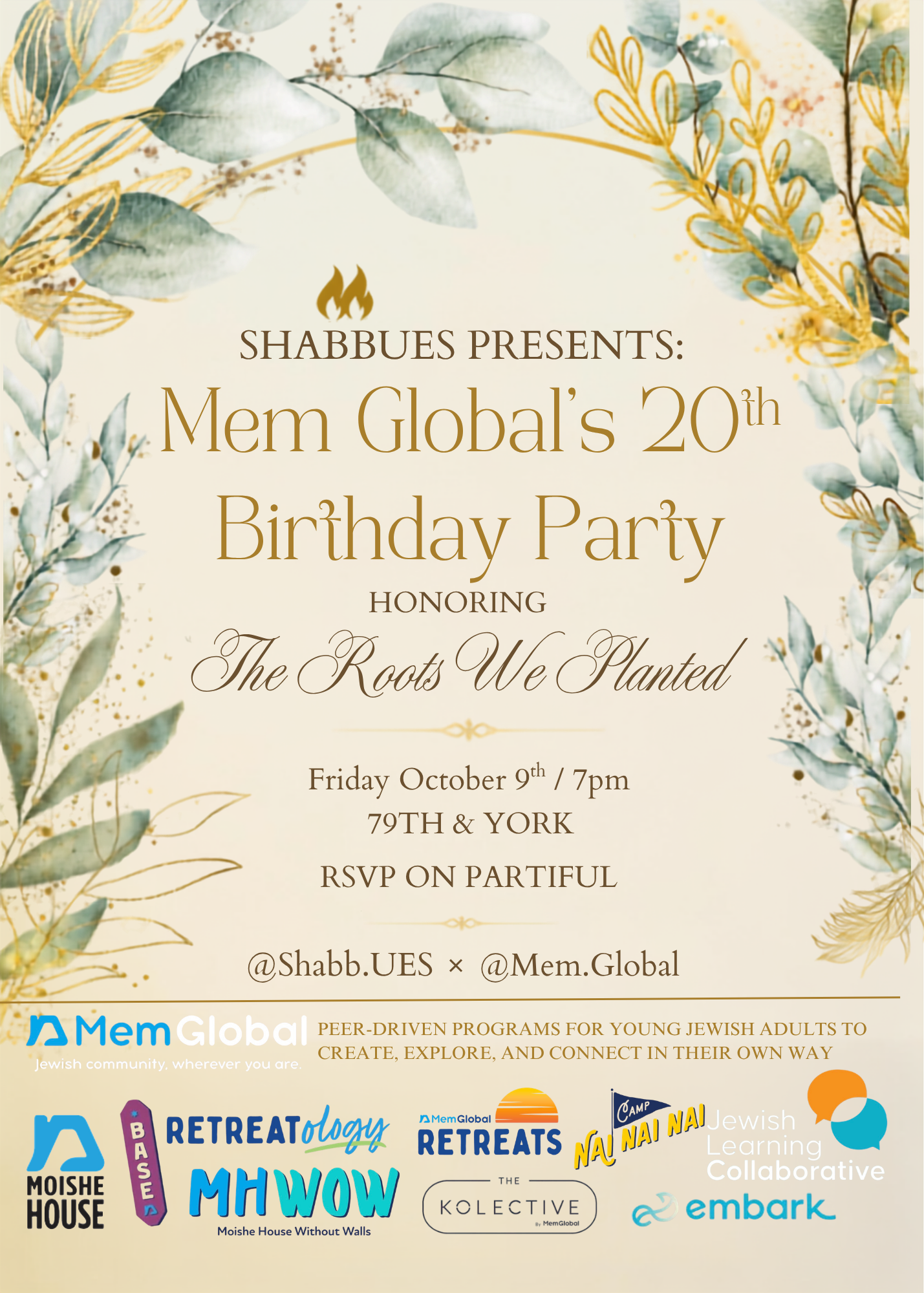 ShabbUES Global Shabbat celebrating Mem Global’s 20th Anniversary