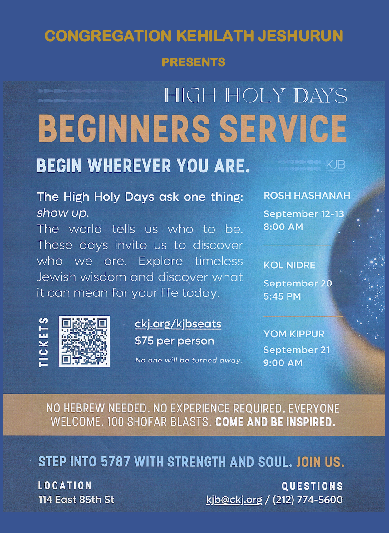 High Holiday Beginner Services
